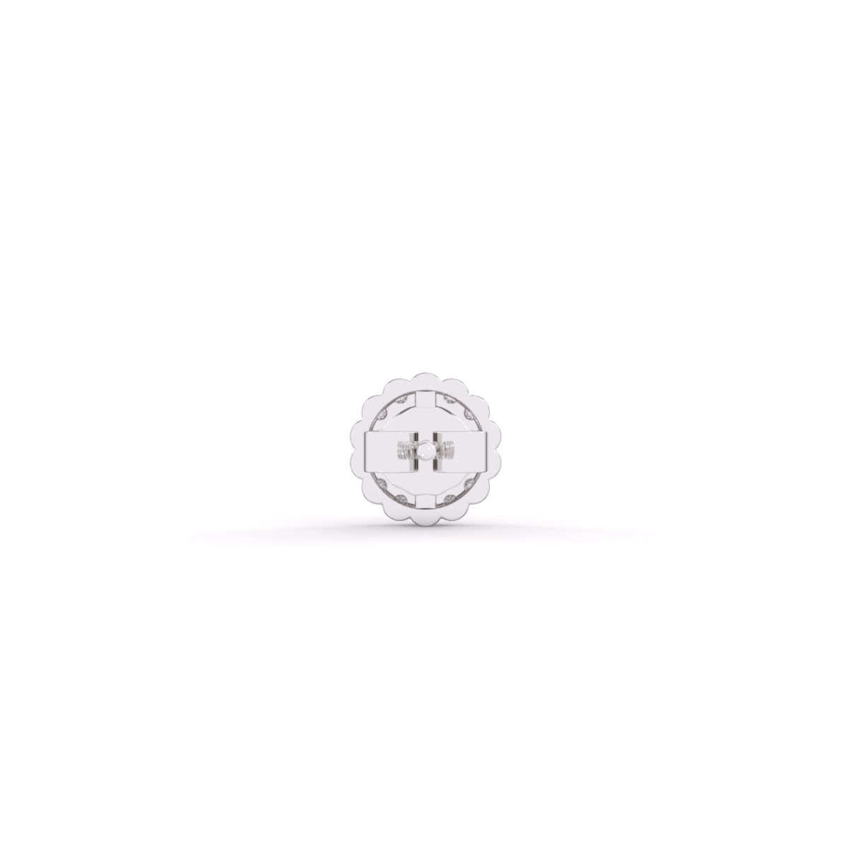 Flower Style Round Diamond Wedding Earrings